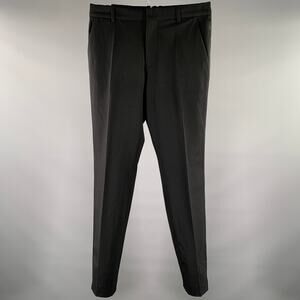 BALMAIN Size 30 Black Wool Blend Tuxedo Dress Pants